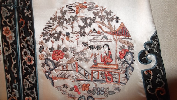 Chinese Robe Coat Kimono Rare Forbidden Stitch A… - image 3