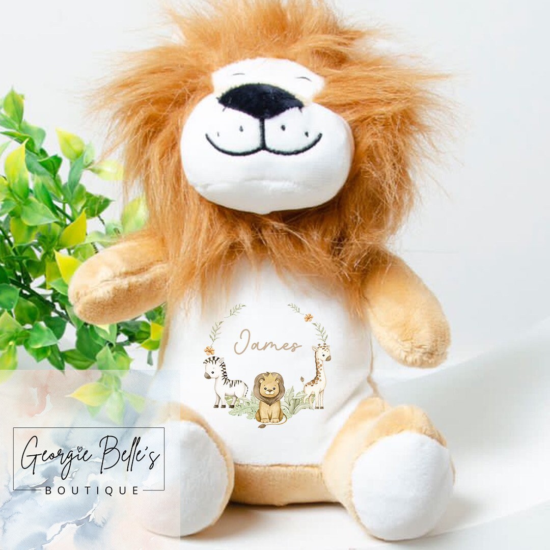 Personalised Lion or Giraffe, Personalised Baby Boy Gift, Gifts for New ...