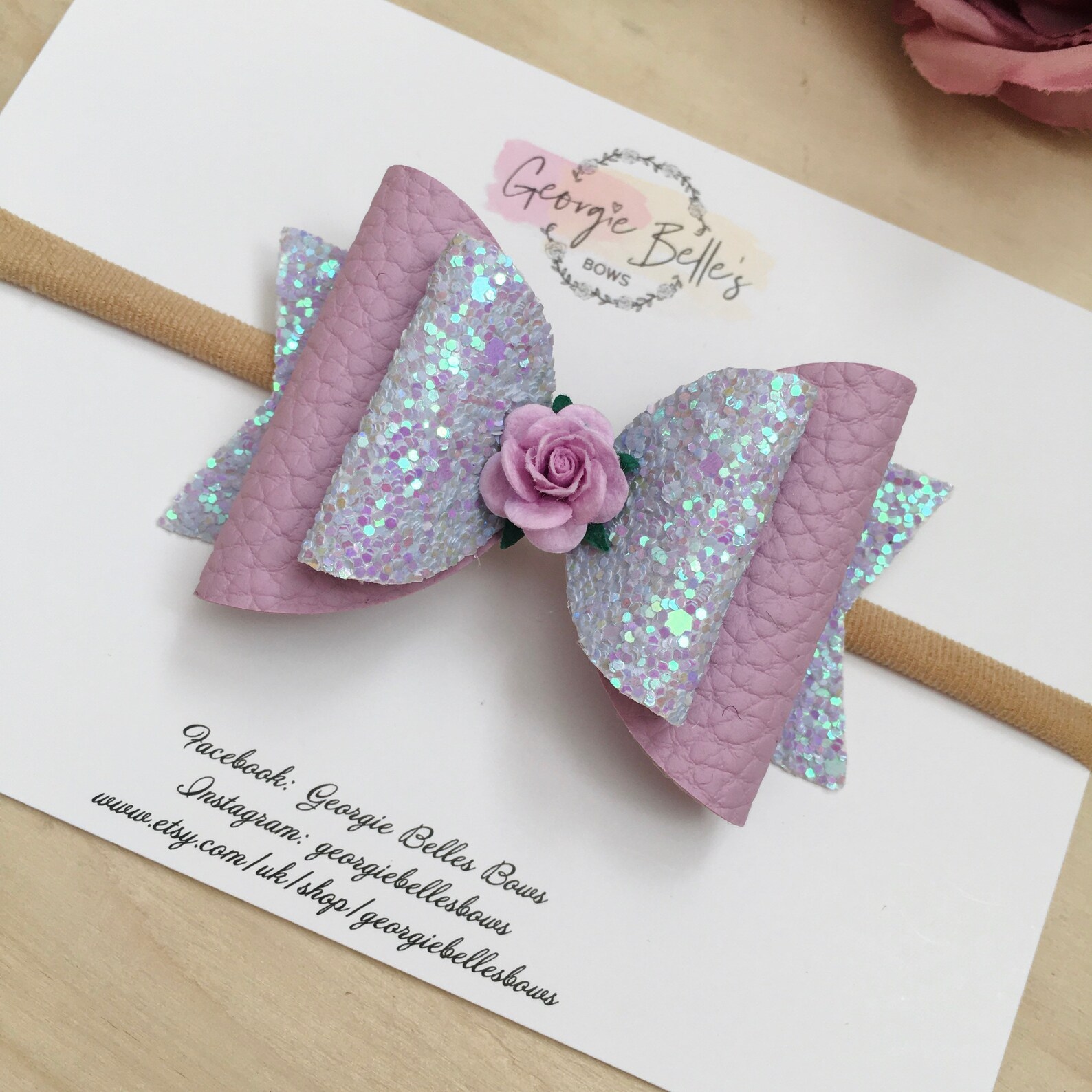 Pink hair bow lilac hair bow girls hair bows baby hair Etsy