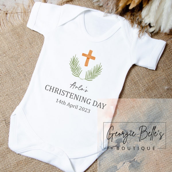 Baby boys christening outfit, Personalised christening / baptism / naming day gifts for baby girls, bib, sleepsuit, moneybox, vest