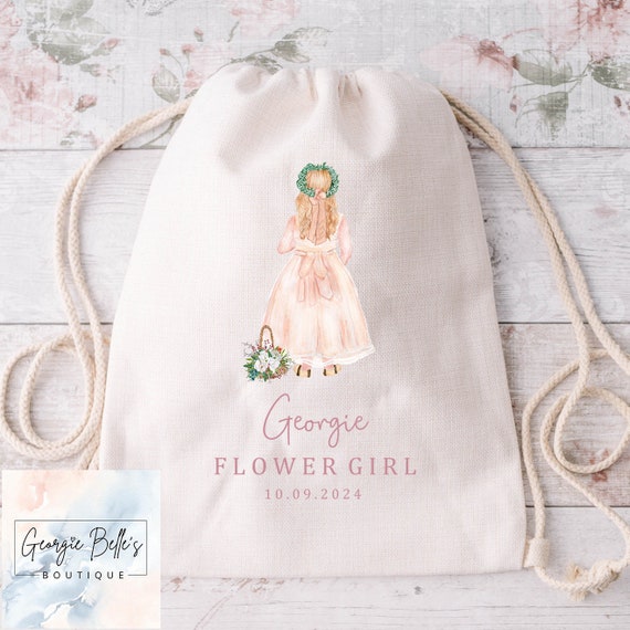 Personalised flower store girl bag