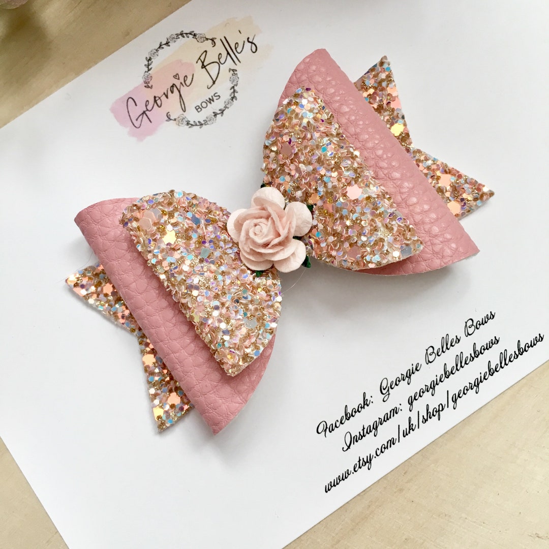 Pink Hair Bow Blush Hair Bow Girls Hair Clips Baby Hair Etsy