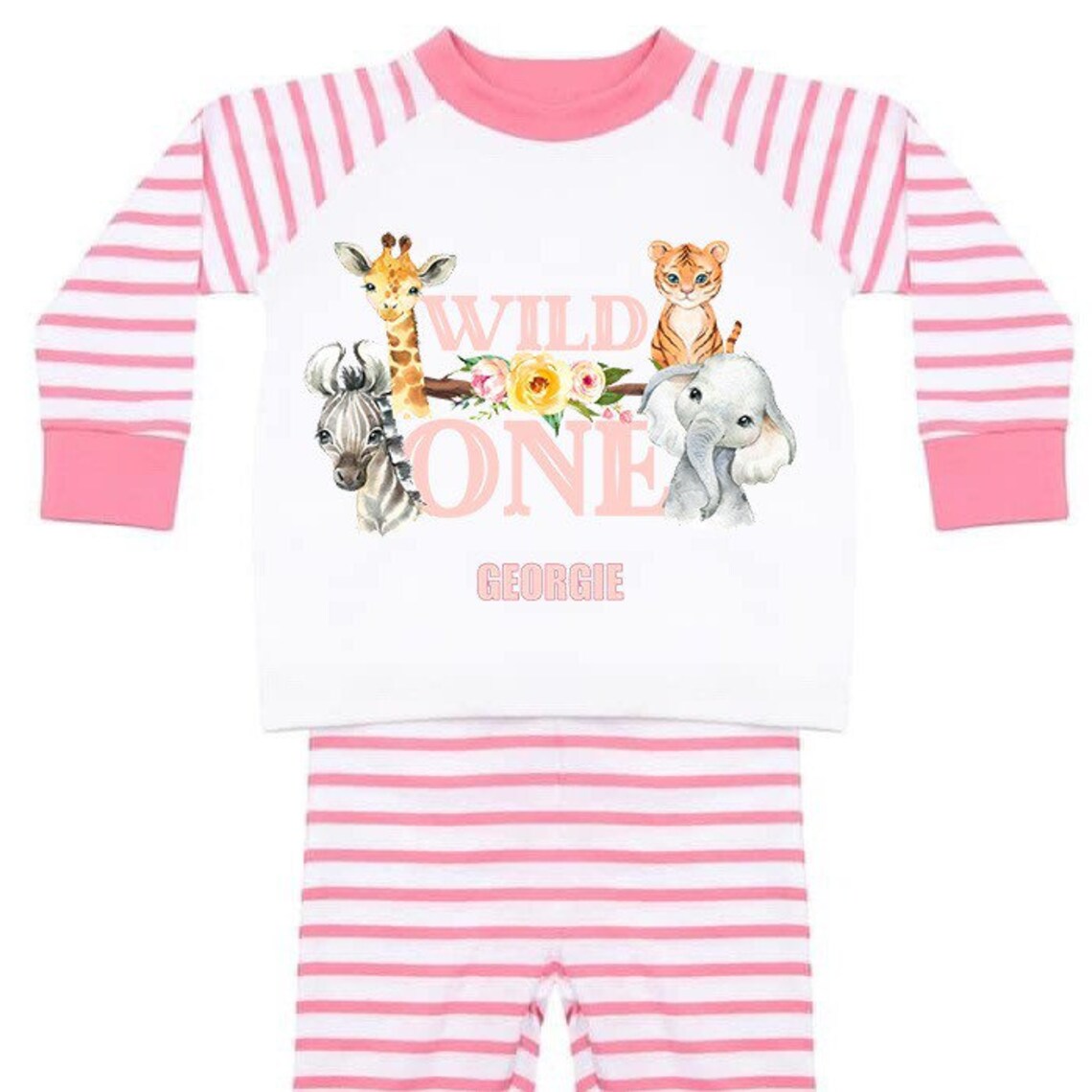 Girls 1st birthday pjs girls birthday pyjamas girls wild one Etsy