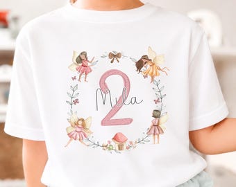 Personalised Fairy Birthday T-Shirt | Girls Happy Birthday T Shirt | Birthday Girl Top | Birthday Girl Outfit