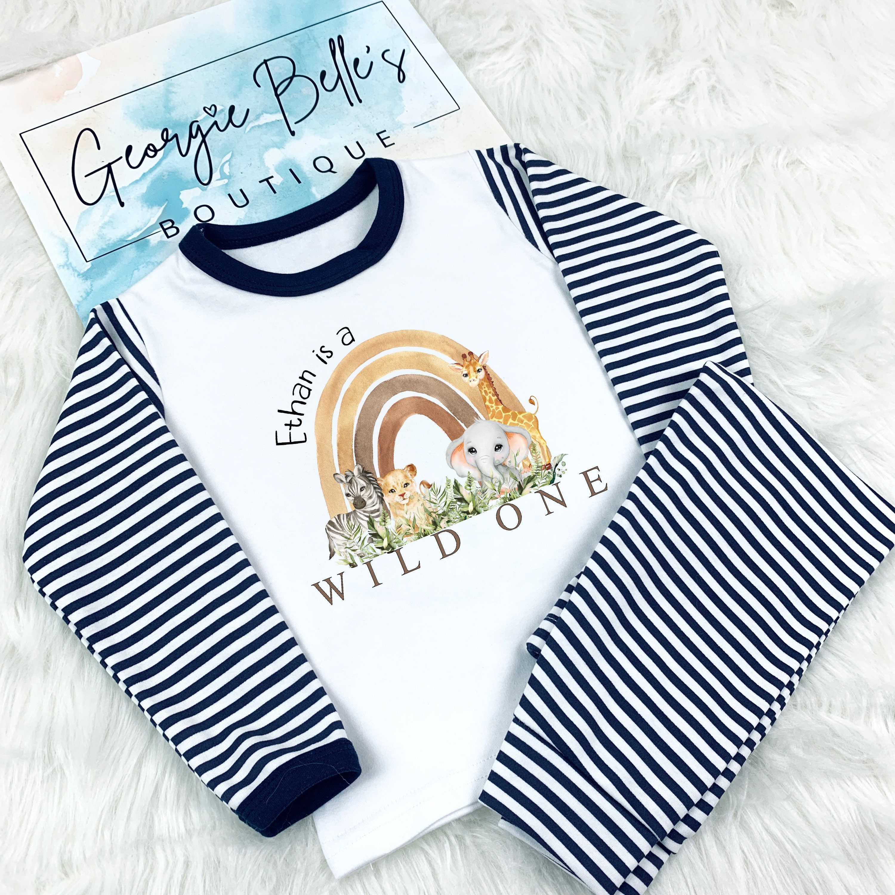 Pijama Personalizado De Cumpleaños De Safari Para Niños/ Cuando Me