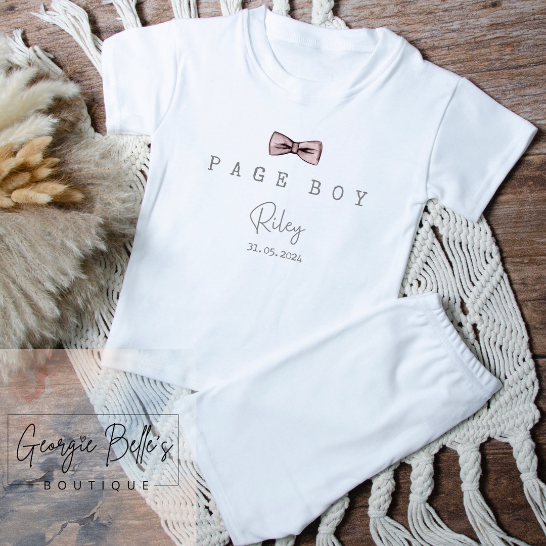 Personalised Page Boy Pyjamas Baby Page Boy Pjs Boys Wedding Pyjamas