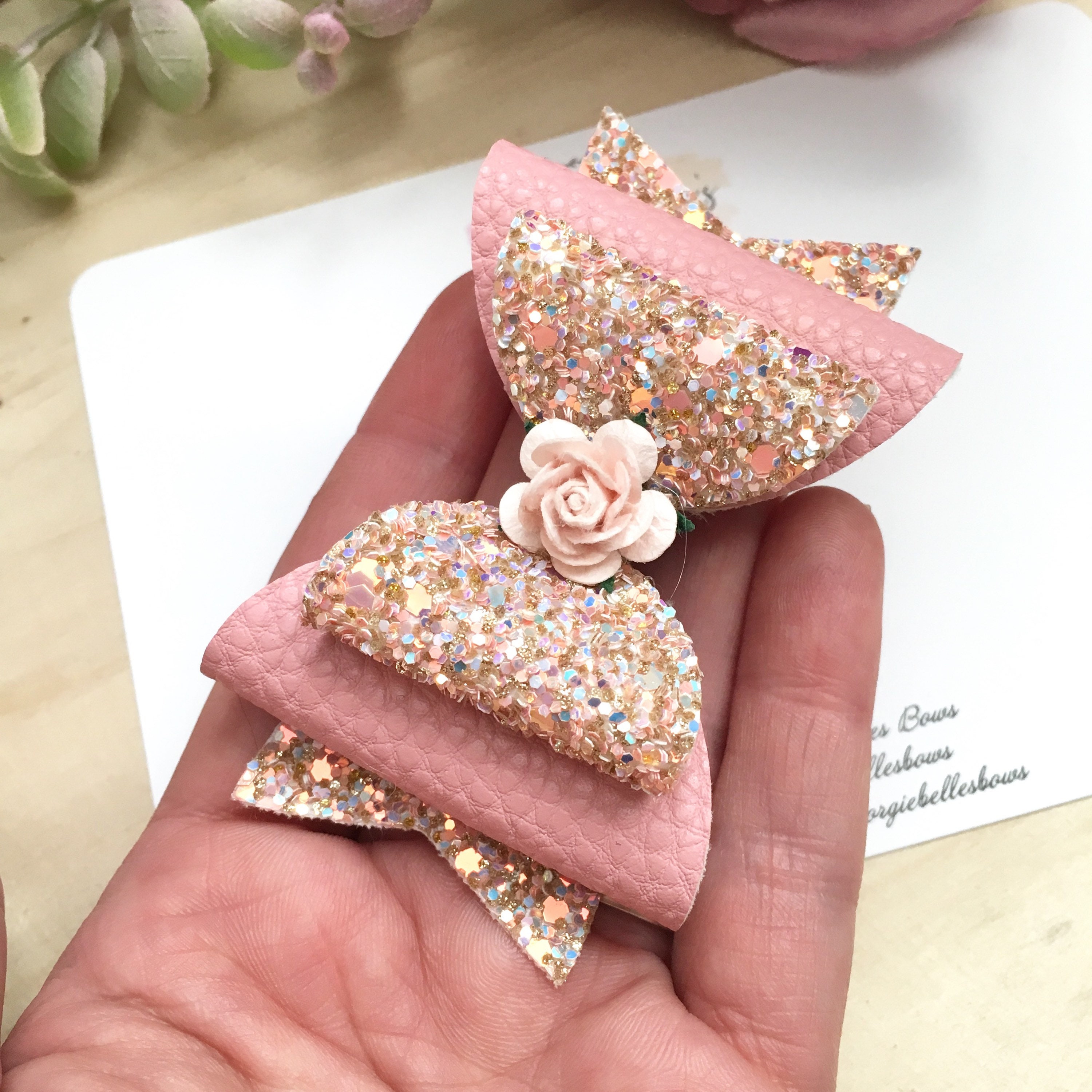 Pink Hair Bow Blush Hair Bow Girls Hair Clips Baby Hair Etsy UK