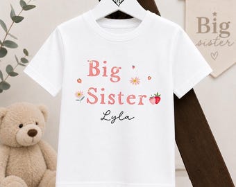 Big Sister Personalised T-shirt | Big Sister Announcement | Big Sister Gift | Sibling Announcement | Promoted to Big Sister