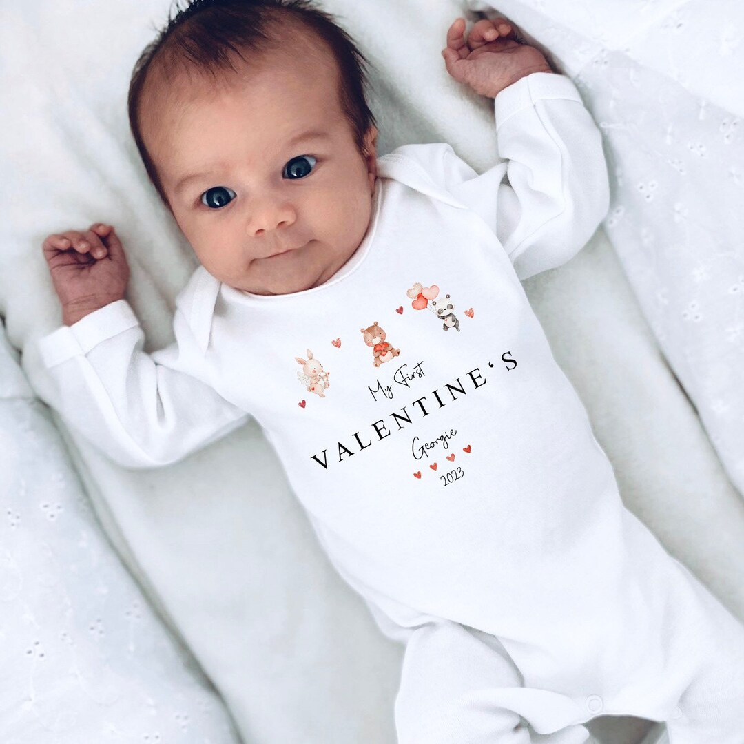 My First Valentines Baby Grow / Sleepsuit /baby Vest 1st Etsy UK