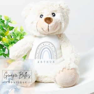 Personalised teddy bear, gifts for baby girls, personalised toy with name, flower girl gift, christening gift, baby shower gift