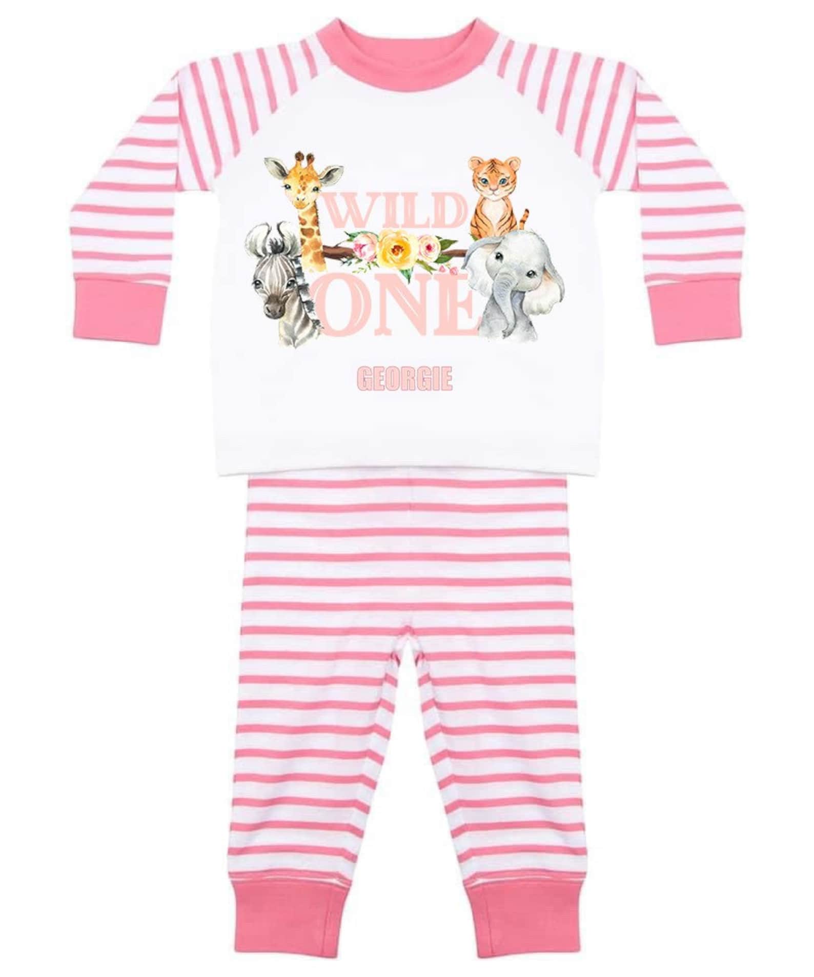Girls 1st birthday pjs girls birthday pyjamas girls wild one Etsy