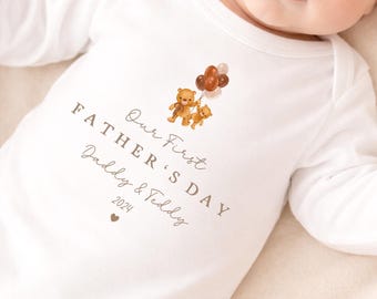 First Fathers Day Baby Sleepsuit | Our First Fathers Day gift | 1st Father’s Day Babygrow | Daddy & Me | Daddy Babygrow