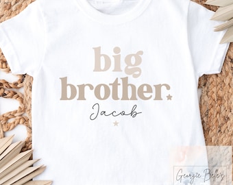 Bruder personalisiertes T-Shirt | Big Bro Ankündigung | Bruder Geschenk | Sibling Ankündigung | Zum Big Brother aufgestiegen