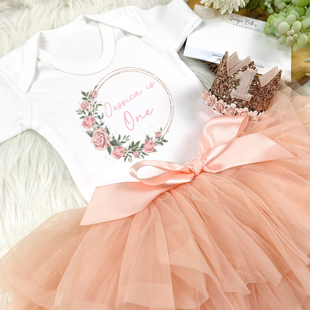 FYMNSI Baby Mädchen Prinzessin Set - Tutu Strampler Mit Blumenstickerei & Stirnband