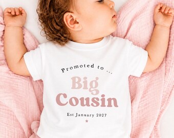 Camiseta "Ascendido a primo mayor" / Anuncio personalizado de primo mayor / Regalo para primos / Revelación de embarazo