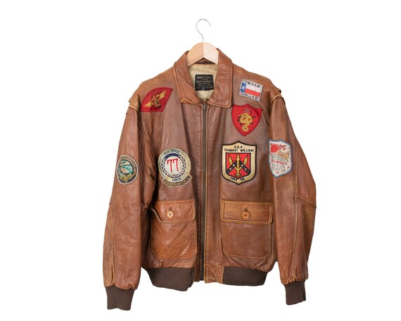 Vintage Avirex G-1 Flight Jacket Vintage Avirex Flight Bomber Leather Jacket US Army Flight Bomber Winter Jacket Made in Korea Size XL