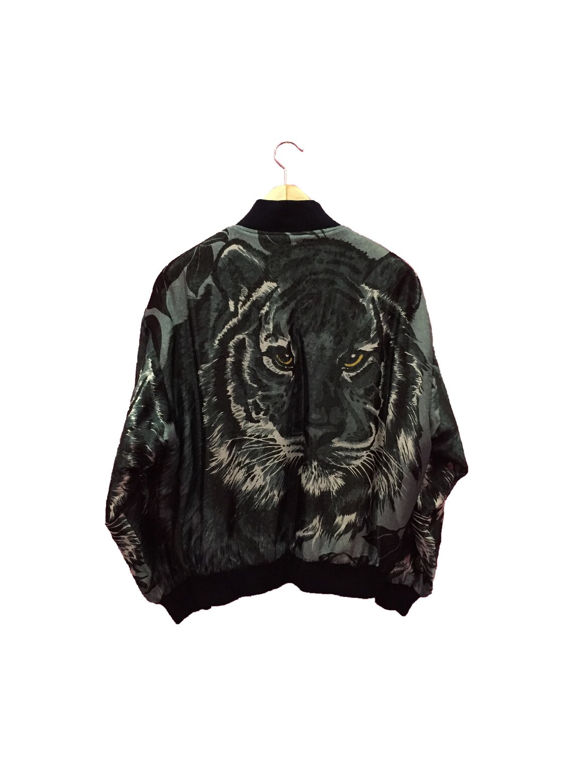 Vintage Tiger Print All Over Jacket Vintage Tiger Bomber Etsy