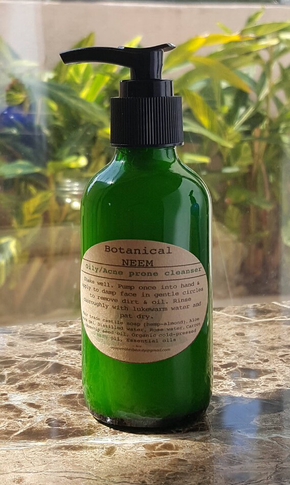 Neem Face Cleanser Natural Face Wash Organic Aloe Vera Etsy