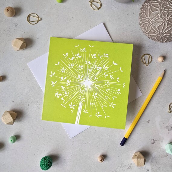 Allium Greetings Card - Green Allium Thank You Card - Floral Greetings Card