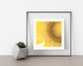 Sunflower Print, Yellow Wall Art, Floral Print