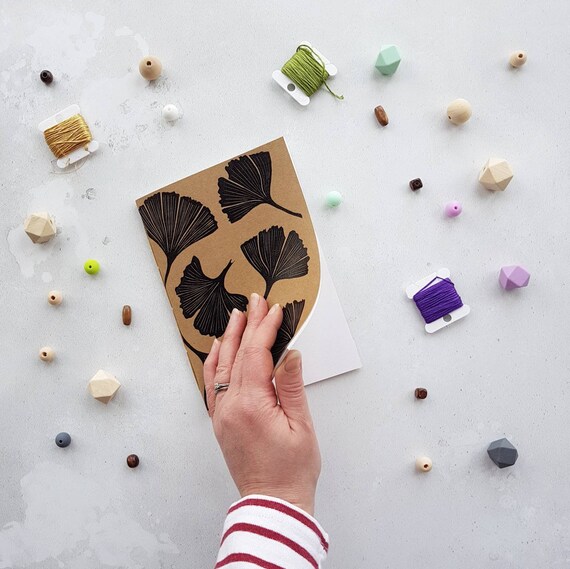 Handmade Ginkgo Leaf Artist's Sketchbook, Hand Stitched Notebook