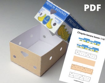 Banana box / Moving box 1:12 - Printable PDF Lundby