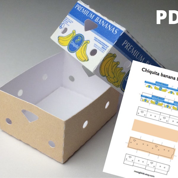 Bananenkiste / Umzugskarton 1:12 - Printable PDF Lundby