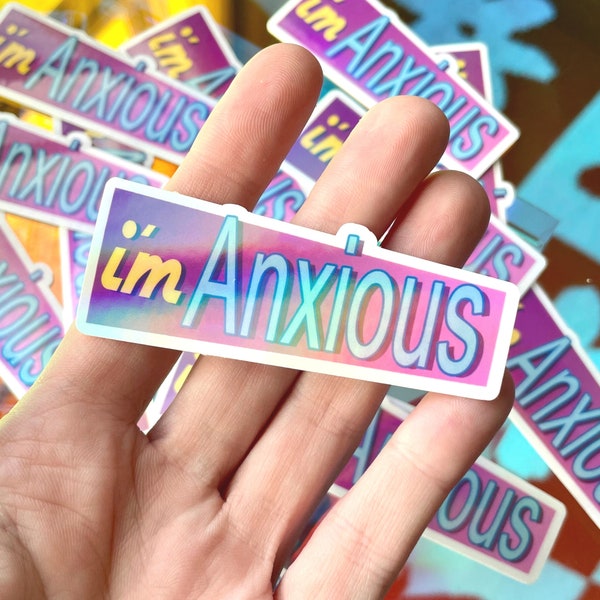 iCarly Logo "I'm Anxious" | Holographic Water-Resistant Sticker