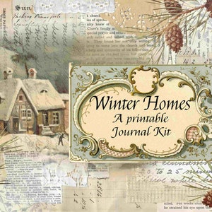 Winter Home Printable Kit, Shabby Chic Winter, Shabby Journal, Christmas Digital, Winter Journal, House Journal, Junk Journal Printable