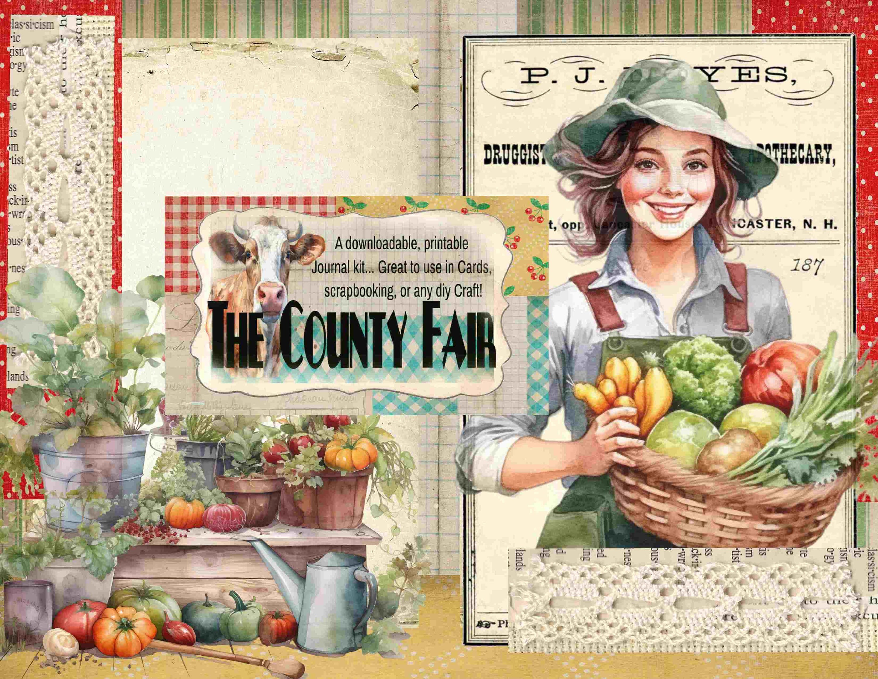 County Fair Paper County Fair Journal Kit, Vintage Farm Scrapbook (digital Download) - Etsy