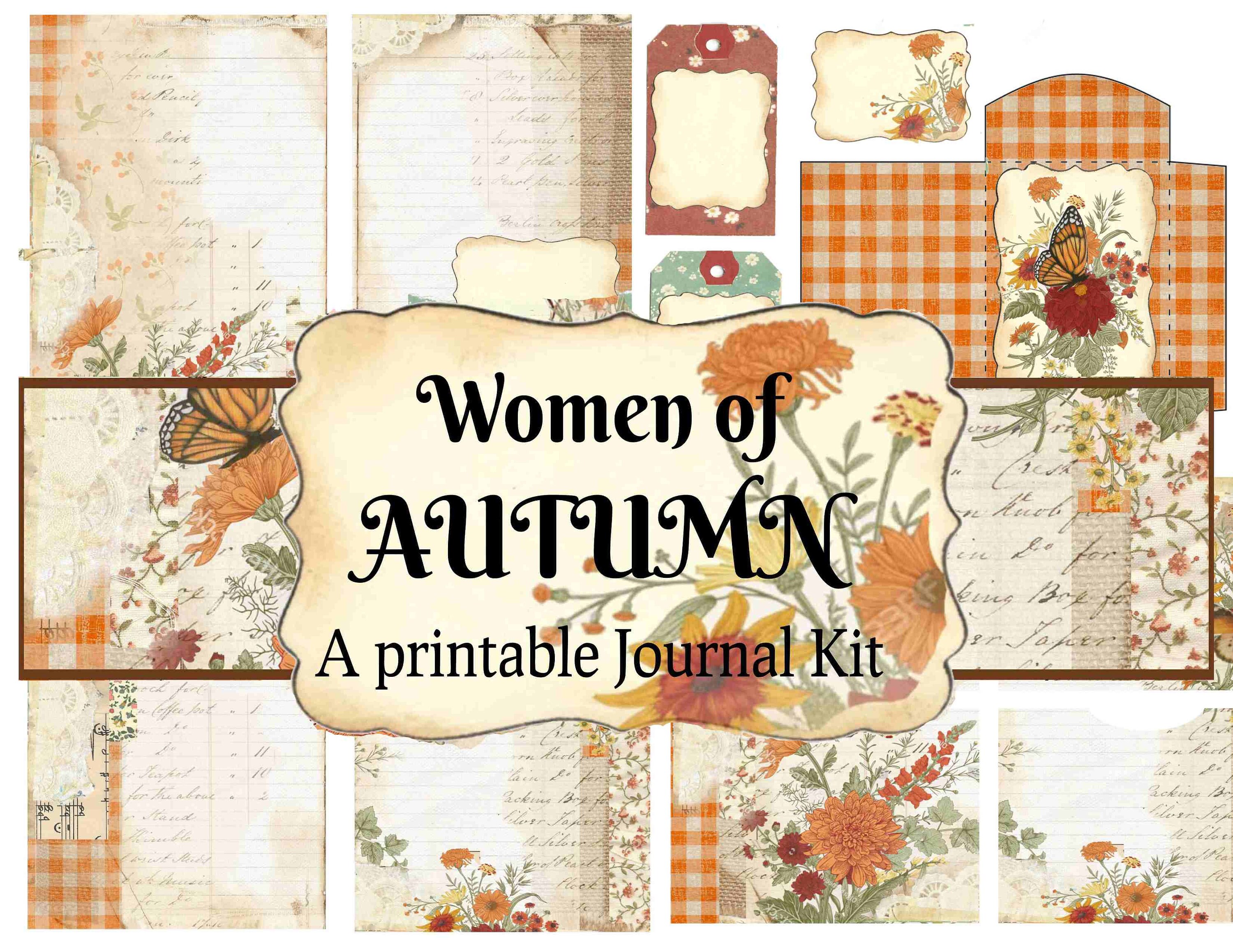 Women of Autumn Digital Journal Kit, Printable Autumn, Fall Journal, Art  Journal, Junk Journal Kit, Autumn 