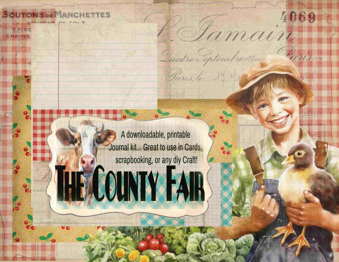 County Fair Paper County Fair Journal Kit, Vintage Farm Scrapbook (digital Download) - Etsy