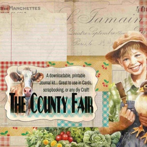 The County Fair Journal, 4-H Fair , Farm Journal, Junk Journal, Vintage Farm Journal, Farm Tags, State Fair, Showman, County Fair Scrapbook