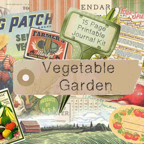 DIY Vegetable Garden Diary Printable Junk Journal Kit Veggie - Etsy