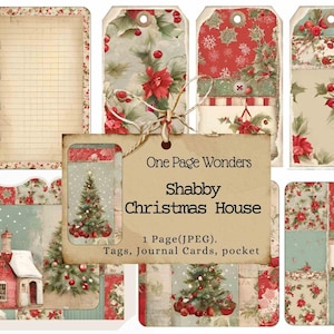 One Page Wonders: Victoriaanse kerst, dagboek, doe-het-zelf, cadeaukaartjes, kaarten, dagelijks december, patchwork junk journal kortstondig, vintage, armoedig