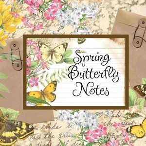 Spring Butterfly Notes Printable Journal Kit, Journal Kit, Printable , Garden Journal, floral Journal, Handmade Journal, Butterfly Journal