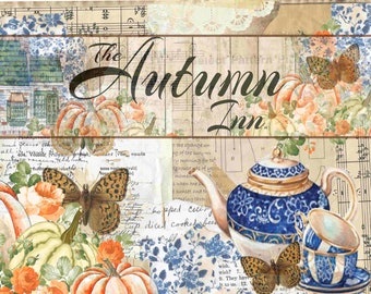 The Autumn Inn:  Printable Journal Kit, Digital Journal Kit, Printable Junk Journal ,Fall Digital, Autumn Ephemera, Fall Journal