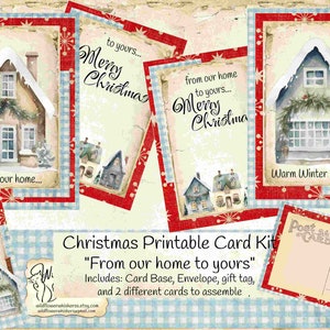 Printable Christmas Card Seet, From our home to yours, Christmas Greetings, Neighbor card gift, Christmas Gift Neighbor, Teacher Gift