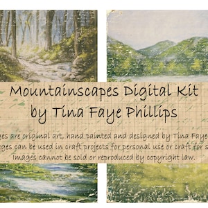Mountainscapes Printable Journal Kit, Digital Journal Kit, Printable Junk Journal , Mountain, Original Artwork, Nature Art, Nature Journal