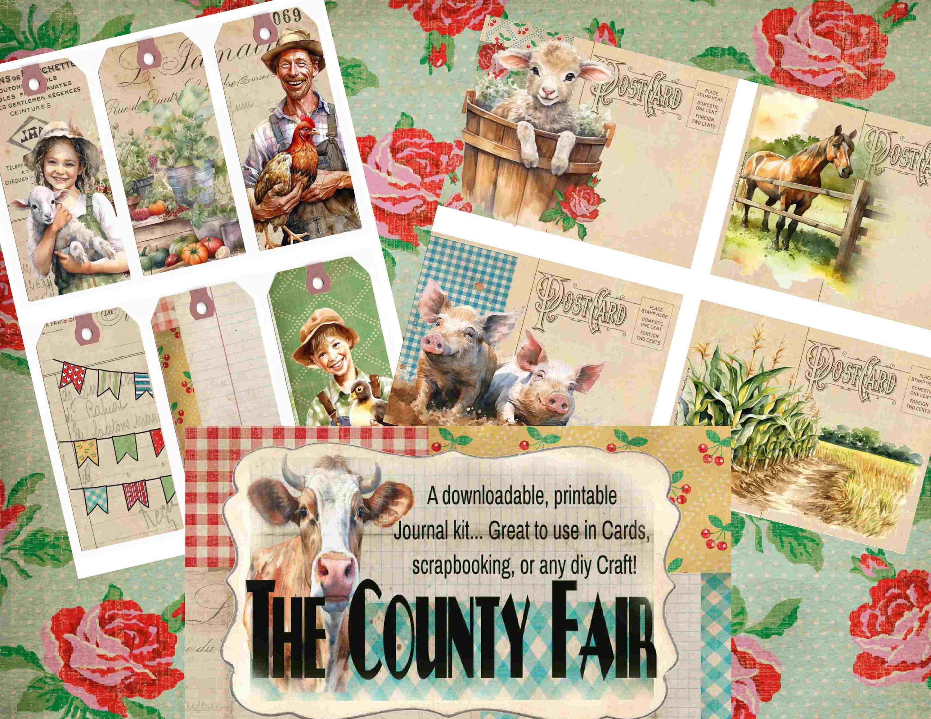 County Fair Paper County Fair Journal Kit, Vintage Farm Scrapbook (digital Download) - Etsy