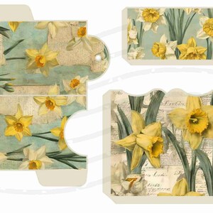 Darling Daffodil Journal Tags and Bits Kit, Umbrella, Junk Journal, Spring, Garden, Daffodils, Journal Card, Tag, Labels, Easter Ephemera image 6