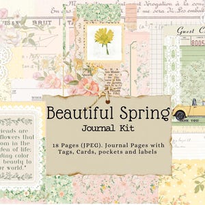 Bellissimo kit di diario primaverile, stampabile, diario del giardino, diario dei rifiuti, effimeri da giardino, etichette floreali, etichette da giardino, primavera, floreale, Pasqua