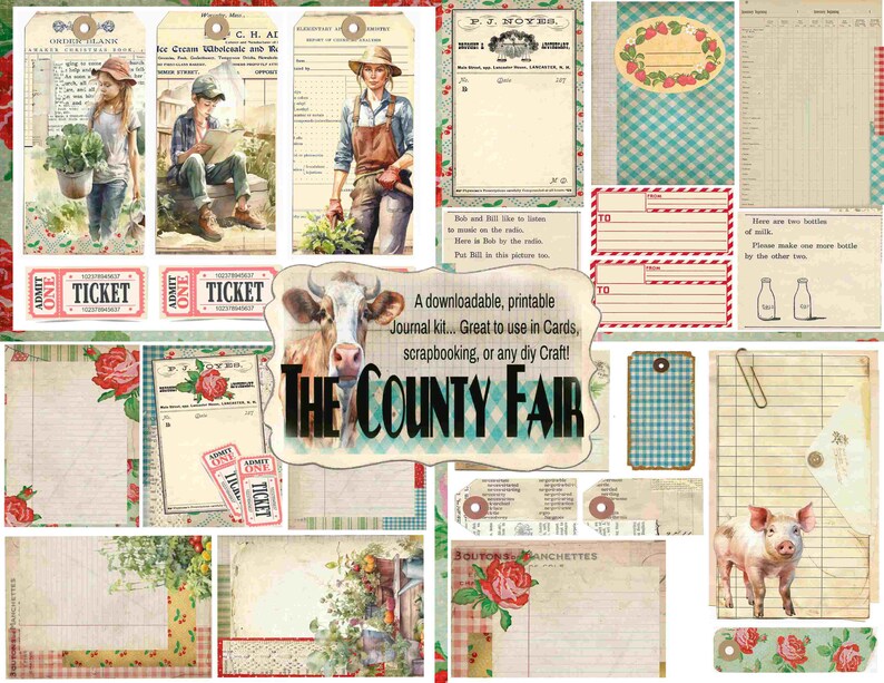 County Fair Paper County Fair Journal Kit, Vintage Farm Scrapbook (digital Download) - Etsy