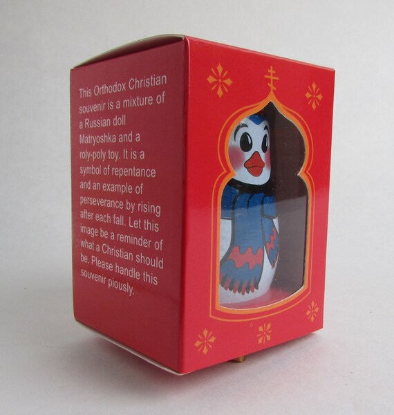 Roly-poly Weeble Doll: Holiday Penguin - Etsy