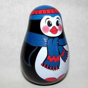 Roly-Poly Weeble Doll: Holiday Penguin