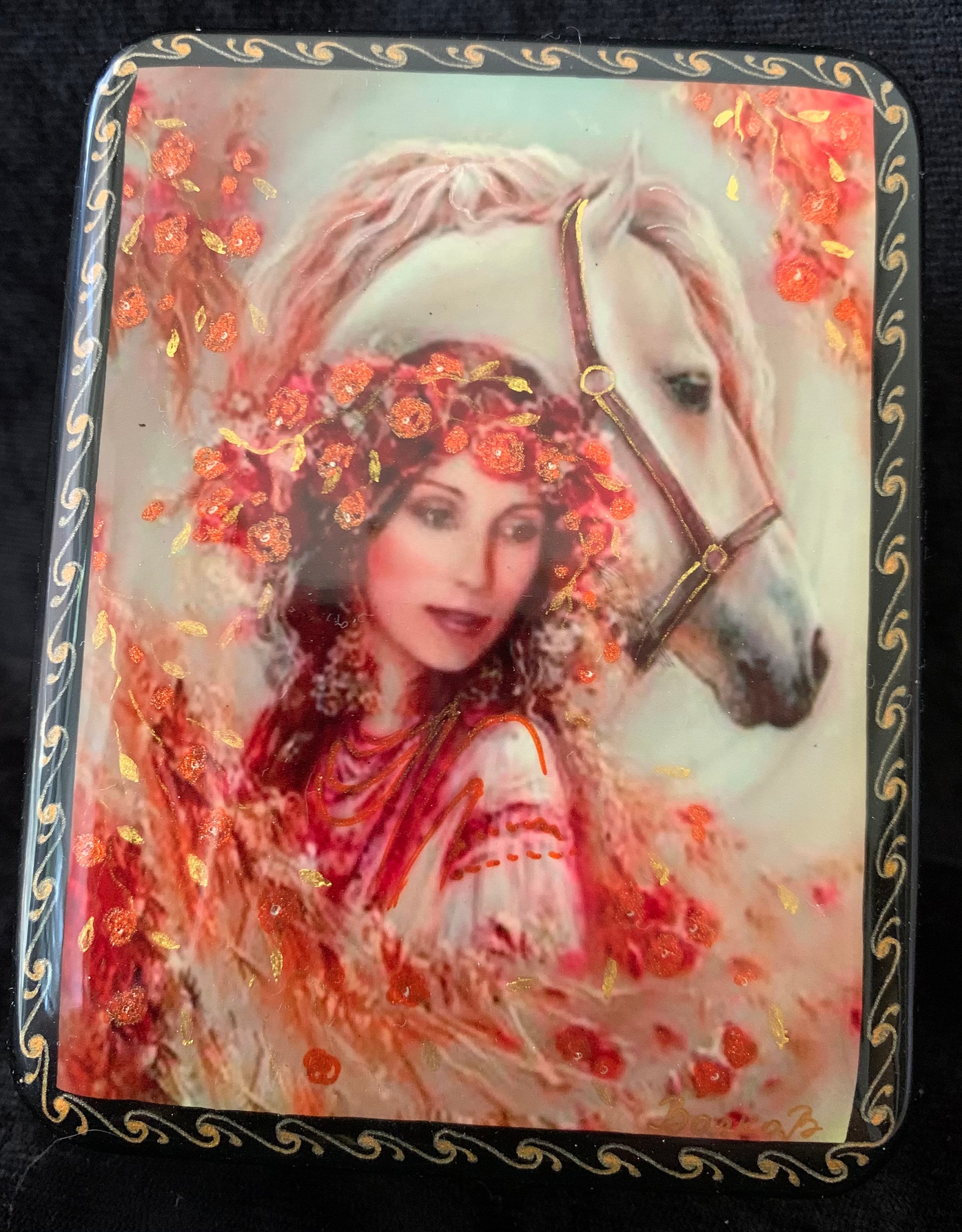 Russian Lacquer Box Fedoskino Russian Beauty Picture
