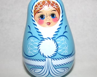 Snow Maiden Weeble Doll, Roly Poly Snegurochka Christmas Gift