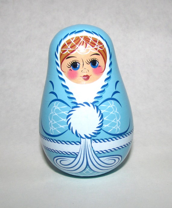 Roly poly Weeble Doll the Snow Maiden or Snegurochka Etsy