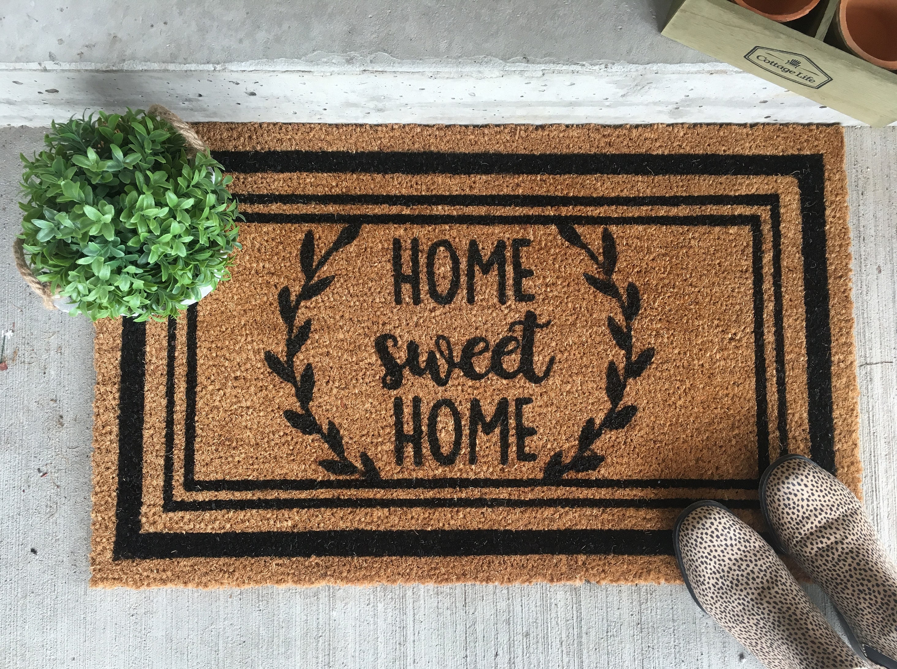 Home Sweet Home mat outdoor mat farmhouse decor Etsy