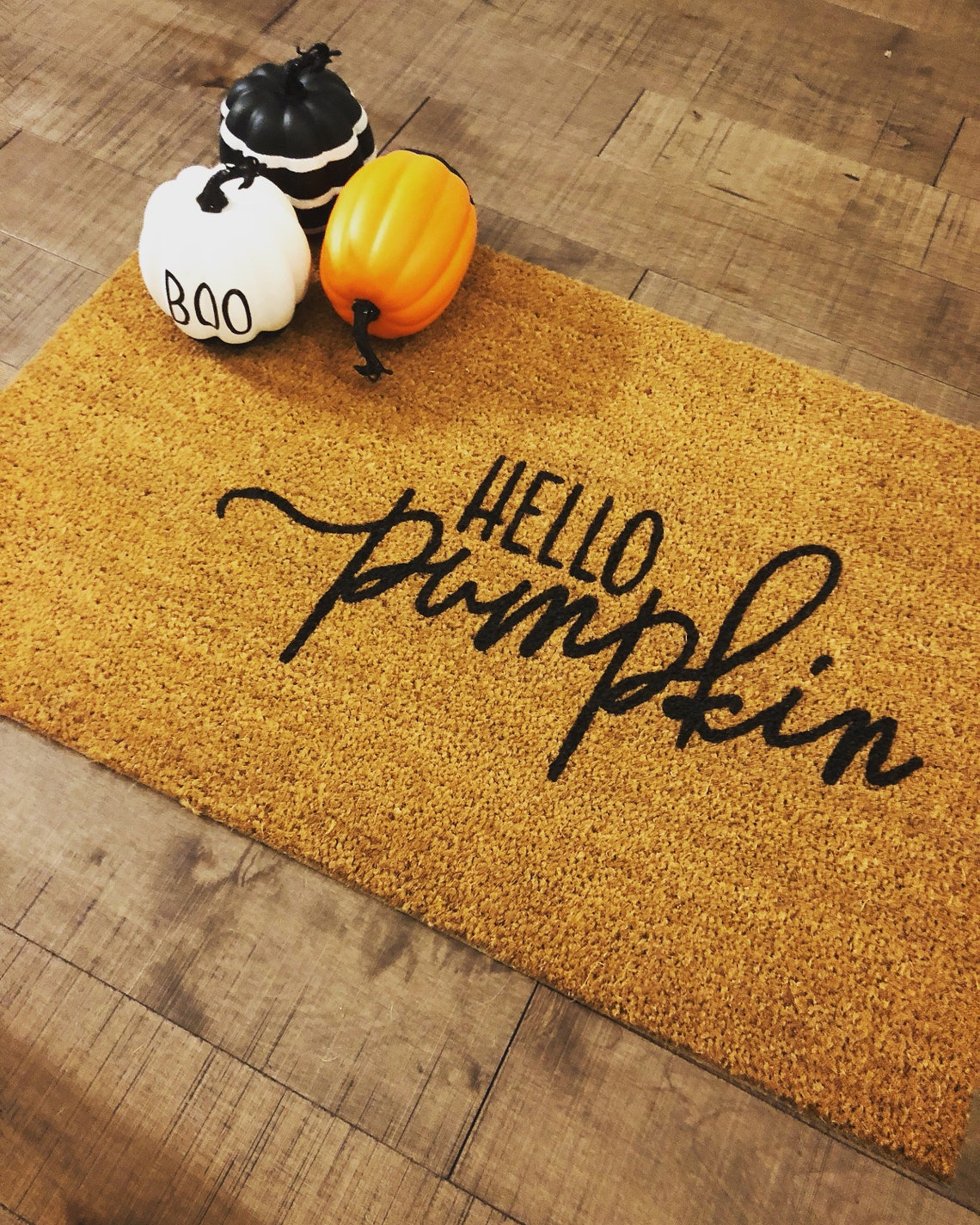 Hello Pumpkin Charming Doormat Mat Outdoor Coir Etsy